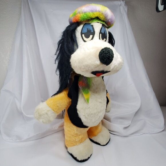VTG 1970's Droopy Dog Plush Multicolor Hat and Scarf Carnival Toy 17" Tall RARE - Picture 9 of 16